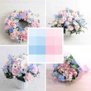 ピンク水色「ファミリア」