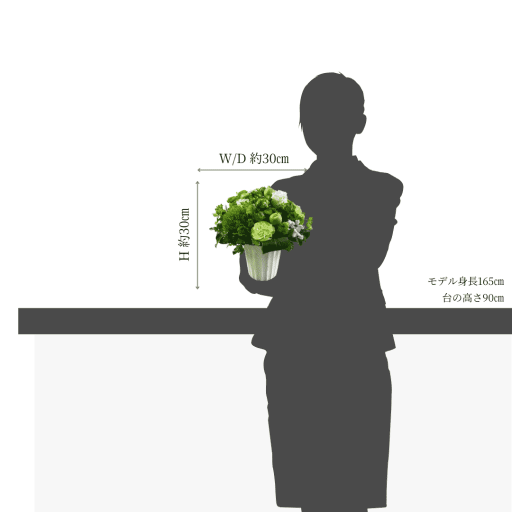 フラワーギフト アレンジメント お花のサイズ MS