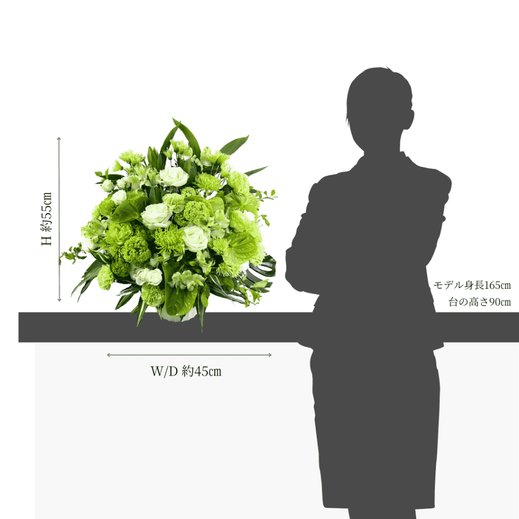 フラワーギフト アレンジメント お花のサイズ 2L