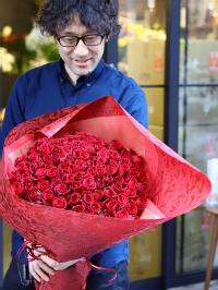【花言葉は100%の愛】花束 3Lサイズ 100本のバラ