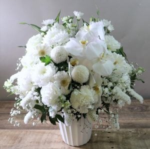 花をもう少しへらしてグリーンが代わりに入ってもいいのかなと思いました。
